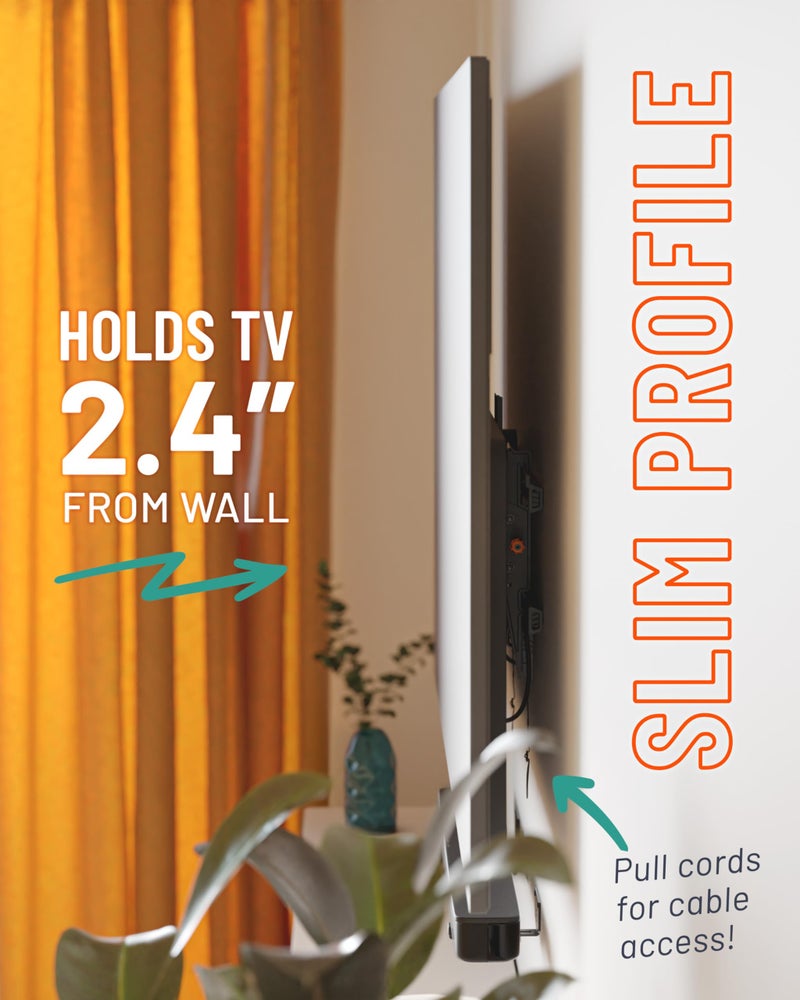 ECHOGEAR Wall Mount TV Bracket for TVs Up to 90" - Low Profile Design Tilts to Eliminate Glare - Includes Drilling Template & Can Be Leveled After Install - UL Listed for Safety - Image 5